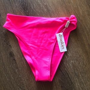 Frankie’s Bikinis high-waisted ribbed bottoms